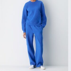 Aritzia Jazz Blue Set: sweatshirt, sweatshorts, and sweatpants (selling as set)